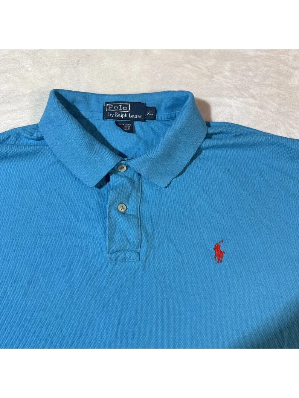 Vintage Polo Ralph Lauren Polo Shirt Mens XL Blue Short Sleeve Pony